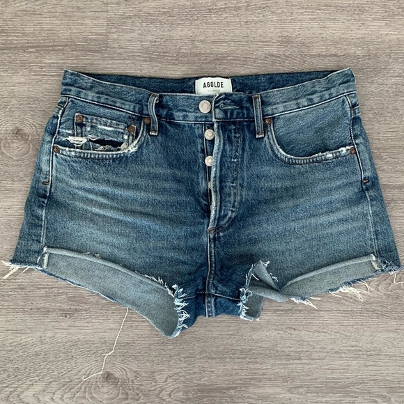 AGOLDE Parker Denim Shorts in Lowkey - Picture 2 of 5
